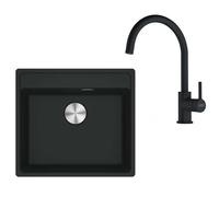 Franke - Set de cuisine G274MČ, évier en fragranit MRG 610-52 RTL + robinet FN 6018.901, noir mat 114.0700.787