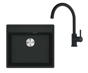 Franke - Set de cuisine G274MČ, évier en fragranit MRG 610-52 RTL + robinet FN 6018.901, noir mat 114.0700.787