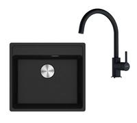 Franke - Set de cuisine G274O, évier en fragranit MRG 610-52 RTL + robinet FC 6018.071, onyx 114.0700.788
