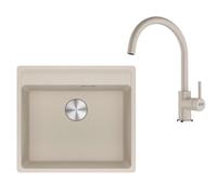 Franke - Set de cuisine G274SA, évier en fragranit MRG 610-52 RTL + robinet FP 6018.082, sahara 114.0700.789