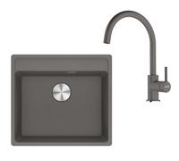 Franke - Set de cuisine G274ŠK, évier en fragranit MRG 610-52 + robinet FC 6018.084, gris pierre 114.0700.790