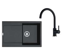 Franke - Set de cuisine G276O, évier en fragranit BSG 611 + robinet FC 6018.071, onyx 114.0700.795