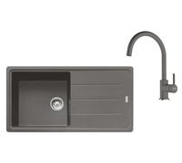 Franke - Set de cuisine G280ŠK, évier en fragranit BSG 611 + robinet FC 6018.084, gris pierre 114.0700.814