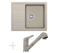 Franke - Set de cuisine G55, évier en granit BFG 611-62, sahara + robinet FC 9547, sahara 114.0323.819