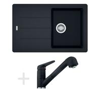 Franke - Set de cuisine G57, évier en granit BFG 611-78, onyx + robinet FC 9547, onyx 114.0323.914