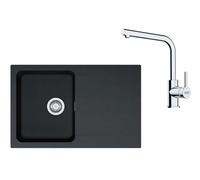 Franke - Set de cuisine T111Č, évier en tectonite OID 611-78 + robinet FN 3230.031, noir / chrome 143.0687.313