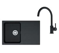 Franke - Set de cuisine T119Č, évier en tectonite OID 611-78 + robinet FP 6018.901, noir / noir mat 143.0687.312