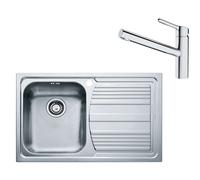 Franke - Set N82, évier en inox LLX 611/2 et mitigeur FC 3054.031, inox / chrome 101.0650.595
