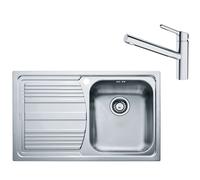 Franke - Set N86, évier en inox LLX 611/7 et mitigeur FC 3054.031, inox / chrome 101.0650.596