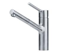Franke Taros Neo - Mitigeur d’évier FC 6384.501 avec douchette extractible, rabattable sous fenêtre, inox 115.0596.384