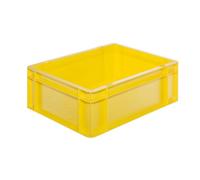 FRANKEL kaiserkraft | Bac gerbable normes Europe à parois et fond pleins | L x l x h 400 x 300 x 145 mm | jaune | lot de 5