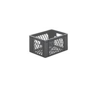 FRANKEL kaiserkraft | Bac gerbable normes Europe à parois et fonds ajourés | L x l x h 400 x 300 x 210 mm | gris | lot de 5