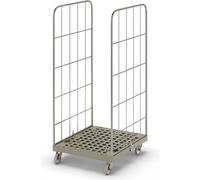 FRANKEL kaiserkraft | Roll-conteneur MODULAIRE | socle roulant en plastique | grillagé sur 2 côtés | socle gris
