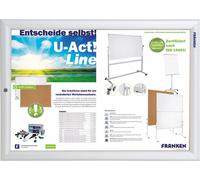 Franken BS1902 Vitrine d'affichage à cadre interchangeable Security - verrouillable, pour A3, argenté