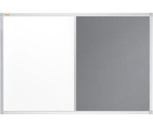 Franken CB300212 Kombitafel - 90 x 60 cm, Schreib- und Filztafel, grau