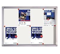Franken eCO vitrine d'affichage pour 8 x a4 avec portes battantes, 98 x h 70,4 x p 4.5 cm, blanc, magnétique
