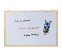Franken Tableau Mural Blanc Magnétique Surface Laquée Cadre Bois 40 X 30 Cm
