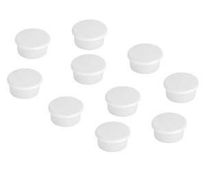 FRANKEN HM10 09 Lot de 10 aimants ronds de haute qualité pour tableau magnétique, tableau blanc ou réfrigérateur au bureau, à l'école ou à la maison 13 mm Blanc