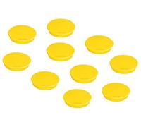 FRANKEN HM30 04 Lot de 10 aimants ronds de qualité supérieure pour bureau, maison, atelier, idéal pour tableaux blancs, réfrigérateur, tableaux de plantation ou vitrines, 32 mm, jaune