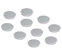 FRANKEN HM30 12 Lot de 10 aimants ronds de qualité supérieure pour bureau, maison, atelier, idéal pour tableaux blancs, réfrigérateur, tableaux de plantation ou vitrines, 32 mm, gris