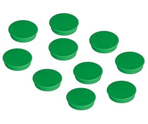 FRANKEN HM38 02 Lot de 10 aimants ronds de qualité supérieure pour bureau, maison, atelier, idéal pour tableaux blancs, réfrigérateur, tableaux de plantation ou vitrines, 38 mm, vert