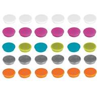 Franken Lot de 30 aimants adhésifs pour Tableau Blanc, réfrigérateur, Tableau magnétique, Tableau magnétique, Tableau Blanc, Rose, Bleu Clair, Vert Clair, Argent, Orange