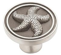 Franklin Brass PBF657-BSP-C1 Lot de 5 boutons d'armoire en forme d'étoile de mer en étain satiné brossé, 37 mm