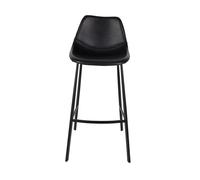 FRANKY 80 - Chaise de bar aspect cuir noir Noir