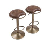 FRANKYSTAR® Kin - Tabouret de bar industriel chic 42 x 85 x 33,5 cm Assise pivotante avec hauteur réglable en métal marron