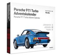 FRANZIS 67221 Porsche 911 Turbo Calendrier de l'Avent - Kit de modélisme à l'échelle 1:43 avec module sonore et livre d'accompagnement de 52 pages
