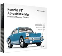 FRANZIS 67664 Porsche 911 Calendrier de l'Avent - Kit de modélisme à l'échelle 1:43, avec module sonore et livre d'accompagnement de 52 pages
