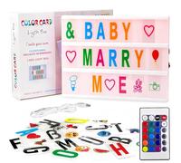 Frasheng Boite Lumineuse Message LED,Light Box Rose avec 192 Lettres et Emojis,LED Light Box Set,Format A4,Blockbuster Letter Box,Un Pratique et Romantique Cadeau pour Toutes Les Fêtes Importants