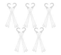 FRCOLOR 10 Pièces Support pour Plantes en Plastique Blanc Chaîne Flexible, Crochet Suspendu Robuste pour Pots de Fleurs de 20cm, pour Décoration Extérieure et Intérieure