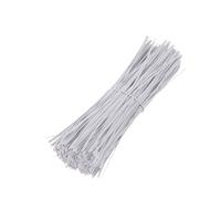 FRCOLOR 1000 Pièces Clips Câbles en Fil de Fer Plastifié 0,45mm Blanc, Réutilisables et Flexibles, Attaches de Câble pour Organisation Maison et Utilisation Mobile