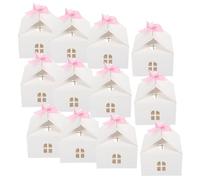 FRCOLOR 12 Pièces Boîte à Bonbons en Papier Maison Blanche, Légère, | Biscuits et Bijoux, Design Ajouré Pratique, Coffret à Offrir pour Célébration, Shower, Mariage
