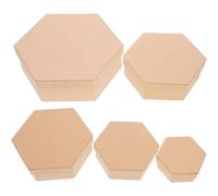 FRCOLOR 1ensemble Set de Boîtes Hexagonales Kraft Vides pour Cadeaux et Rangement Variées Décoratives pour Mariage Anniversaire et Emballage Festif