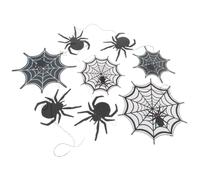 FRCOLOR 2 Pièces Bannière Suspendue Noire en Papier pour Fête D'halloween Guirlande Toile D'araignée Double Face, Décoration Originale pour Bureau et Anniversaire