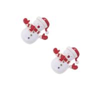 FRCOLOR 2 Pièces Broche Bonhomme de Neige Noël en Alliage pour Femmes et | Émail Décoratif, Format 4,00x3,90x1,80cm, Blanc, Tenue Sûre, Léger