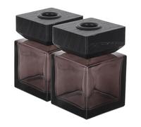 FRCOLOR 2 Pièces Flacon Diffuseur Aromathérapie 100ml 3, 4 Oz | Couvercle Bois, Format Portable, Usage Voiture et Petits Espaces, sans Feu ni Électricité