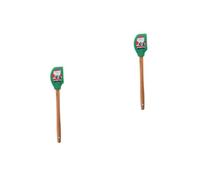 FRCOLOR 2 Pièces Grattoir à Beurre de Noël Grosse Spatule Silicone Bois | Design Festif Vert, Prise en Main Confortable, Non Adhérent, pour Cuisson et Fêtes de Fin D'année
