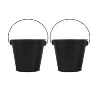 FRCOLOR 2 Pièces Seau à Graisse et Garde Le Gril Propre en Fer Noir pour Barbecue Extérieur, Accessoire de Barbecue Pratique Qui Récupère la Graisse Cuisine en Plein Air