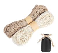FRCOLOR 2 Rouleaux Ruban de Jute Fin Lot 2 10 M, pour Bouquet de Fleurs | Design Dentelle, Aspect Rustique Délicat, pour Chapeaux et Vêtements, Quantité Abondante, Solide