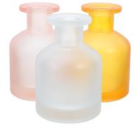 FRCOLOR 3 Pièces Diffuseur D'huiles Essentielles Parfum en Verre Cylindrique Rond 130ml sans Flamme Bâtonnets Réutilisables pour Diffusion Optimale Chambre ou Voiture