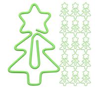 FRCOLOR 30 Pièces Trombones Sapin de Noël Verts en Métal Décoratifs pour | Marque-page et Porte-mémo, Finition Lisse, Style Festif Adorable, Usage Maison, Projets Saisonniers