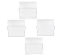 FRCOLOR 4 Pièces Boîte de Rangement Murale à Rabat, Plastique Blanc pour | Protège de L’humidité Poussière, Accès Rapide, pour Pinceaux et Cure-dents, Style Minimal Élégant