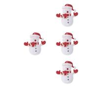 FRCOLOR 4 Pièces Broche Bonhomme de Neige de Noël en Alliage, Blanc, 4 CM | Bijou Mignon pour Manteau ou Cravate, Usage Hiver et Fête, Présent des Fêtes D’hiver