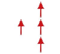 FRCOLOR 4 Pièces Décoration de Boîte aux Lettres D'arbre en Fer Rouge | Style Noël, Installation Rapide et Résistante à L'usure, pour Sapin de Noël et Boîte aux Lettres