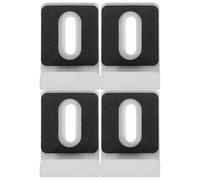 FRCOLOR 4 Pièces Kit de Fixation pour Miroir sans Cadre en Acier Inoxydable Blanc, Supports Muraux Carrés Résistants la Rouille Tampons Adhésifs, pour Montage Miroir Moderne