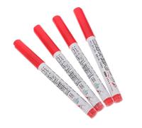 FRCOLOR 4 Pièces Marqueur Rouge pour Pierres Tombales, Gravure | Imperméable et Résistant à L’huile, Pointe Fine, Plastique Antidérapant, pour Mémoriaux, Usage au Soleil