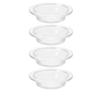FRCOLOR 4 Pièces Plat de Remplacement en Verre pour Lampe à Parfum, Accessoire Polyvalent et Facile à Nettoyer, Diamètre 115 Mm, pour Huiles Parfumées et Fondants de Cire